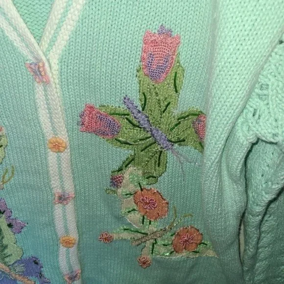 Storybook Knits Floral Cardigan Butterfly L - Picture 4 of 12